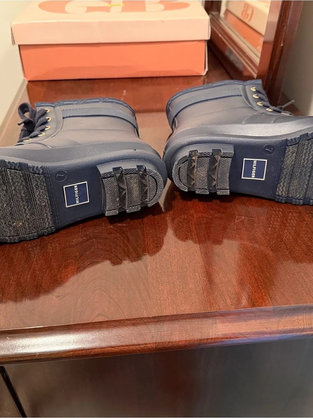 Tommy Hilfiger Navy Lace-Up Waterproof Winter Boots